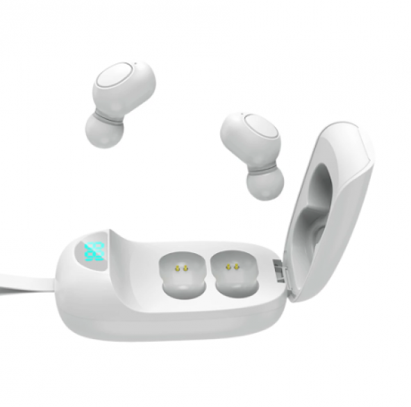 Jbl Uyumlu Tws 530 Bluetooth Ve Dokunmatik Kablosuz Kulaklık Beyaz Renk - Resim 5