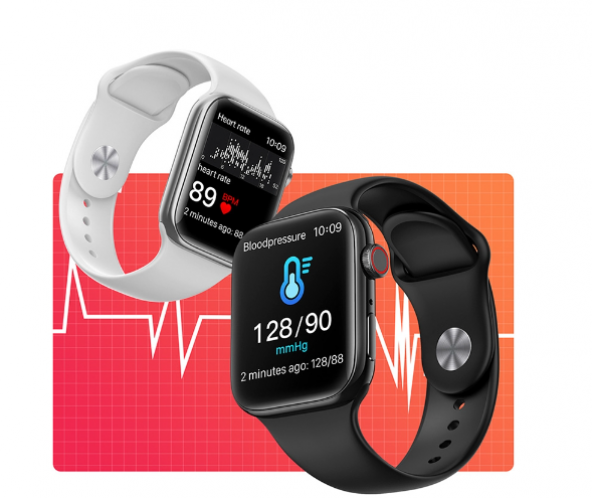 Seri 8 EW01  Yüksek Kalite 1.92 inç Çift Düğmeli Siyah Renk Akıllı Saat - Resim 5