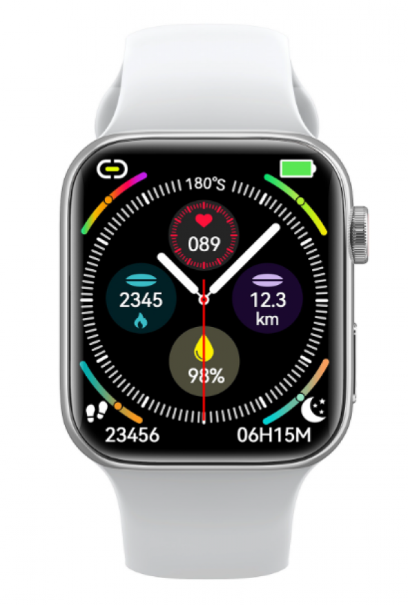 Seri 8 EW01 Yüksek Kalite 1.92 inç Çift Düğmeli Beyaz Renk Akıllı Saat - Resim 3