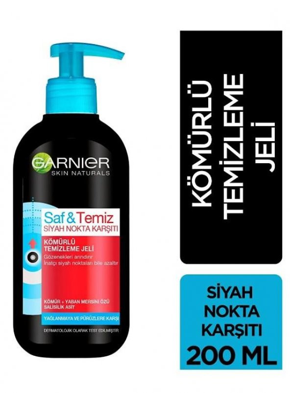 Garnier Saf & Temiz Siyah Nokta Karşıtı Kömürlü Temizleme Jeli 200 ml