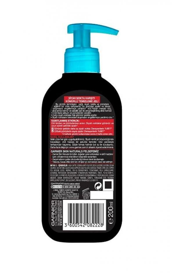 Garnier Saf & Temiz Siyah Nokta Karşıtı Kömürlü Temizleme Jeli 200 ml - 6