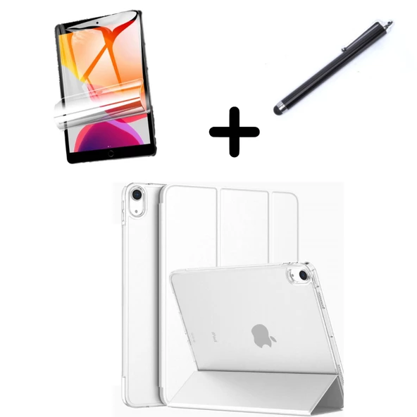 Apple iPad 11.Nesil A16 11inç/10.Nesil 10.9inç Kılıf SET PU Deri Smart Tablet Kilifi Ekran Koruyucu + Kalem - 12