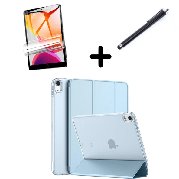 Apple iPad 11.Nesil A16 11inç/10.Nesil 10.9inç Kılıf SET PU Deri Smart Tablet Kilifi Ekran Koruyucu + Kalem - 8