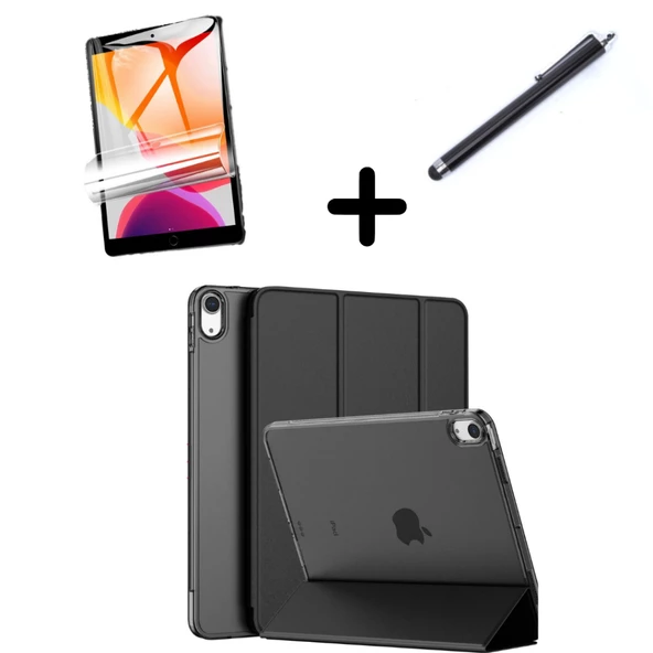 Apple iPad 11.Nesil A16 11inç/10.Nesil 10.9inç Kılıf SET PU Deri Smart Tablet Kilifi Ekran Koruyucu + Kalem - 2
