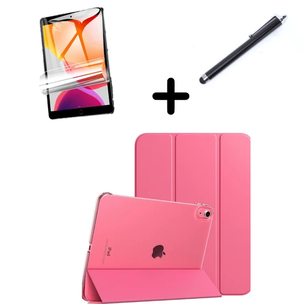 Apple iPad 11.Nesil A16 11inç/10.Nesil 10.9inç Kılıf SET PU Deri Smart Tablet Kilifi Ekran Koruyucu + Kalem