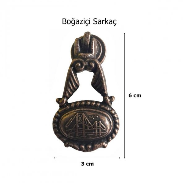 Boğaziçi Sarkaç Tek Vidalı Eskitme Antik Bakır Düğme Mobilya Kulp - 2