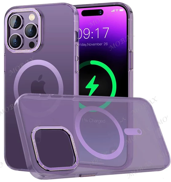 Apple iPhone 14 Pro için Magsafe ile uyumlu Kılıf Mat Kadifemsi Special Edition PC Kapak