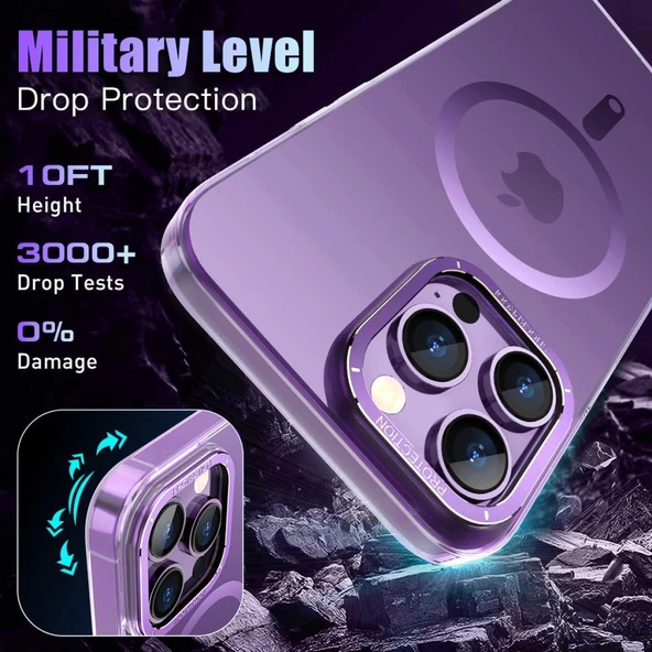 Apple iPhone 14 Pro için Magsafe ile uyumlu Kılıf Mat Kadifemsi Special Edition PC Kapak - 11