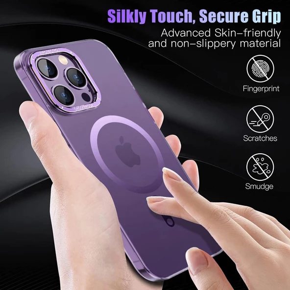 Apple iPhone 14 Pro için Magsafe ile uyumlu Kılıf Mat Kadifemsi Special Edition PC Kapak - 10