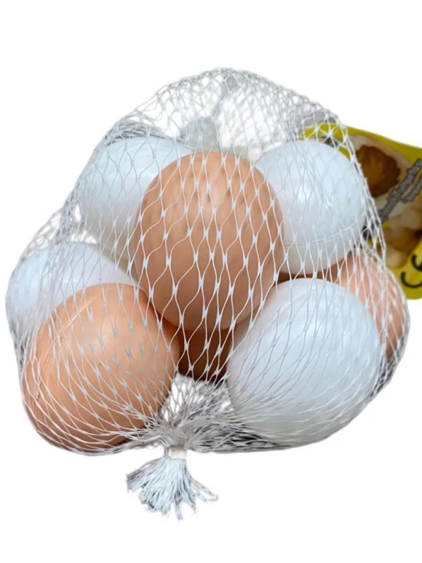 Eğitici Boyanabilir 12 Adet Yumurta - Paskalya Yumurtası Fileli Taş Tozu Boyanabilir Eğitici Yumurta