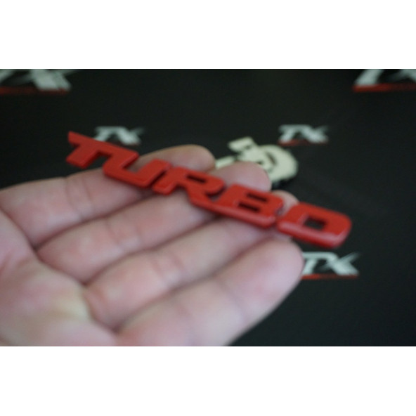 Turbo Bagaj Kırmızı Metal 3M 3D Bagaj Yazı Logo K