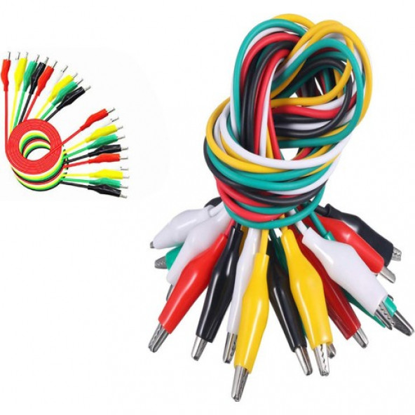 10'lu Krokodil Kablo Timsah Ağızlı Kıskaç Timsah Ağzı 50CM B11 - 3