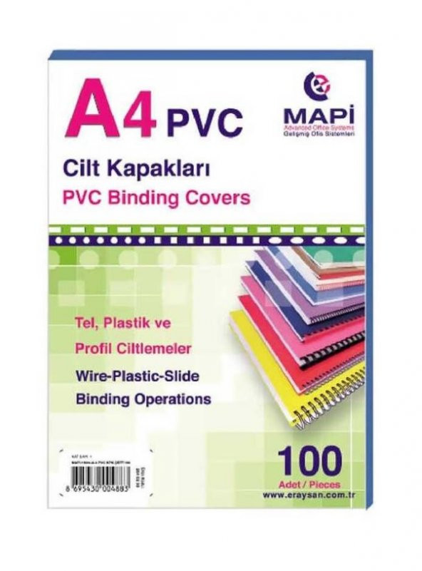 Mapi Cilt Kapağı Plastik Opak A4 160 MIC Beyaz 204 02 00