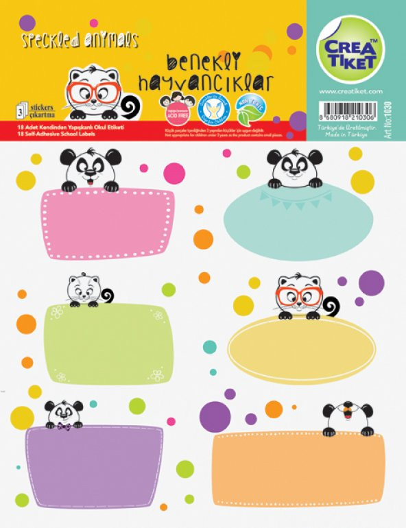 CREA TIKET 1030-DEFTER ETİKET BENEKLİ HAYVANLAR