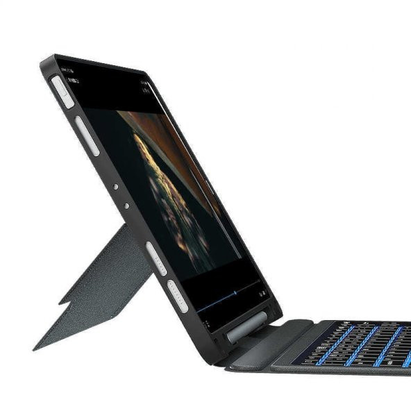 Apple iPad Air 12.9 İnç 2022 (6.Nesil) Uyumlu Fuchsia Mag Touch Bluetooth Klavyeli Standlı Mıknatıslı Tablet Kılıfı - 2