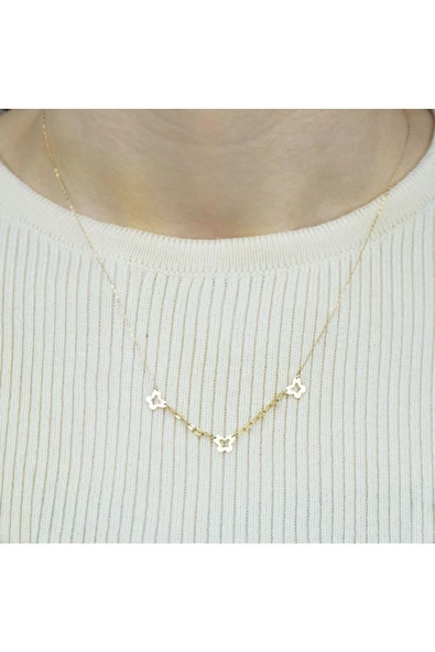 14 Ayar Kelebek Altın Kolye ürün görseli 1