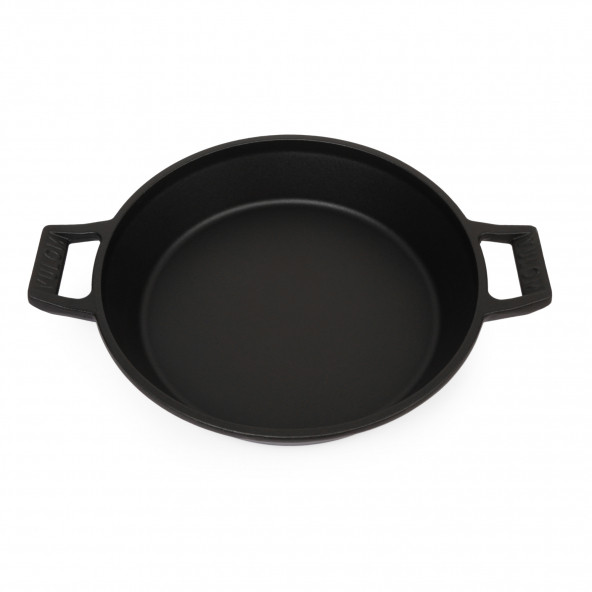 VULOM LOTUS Demir Döküm Tava 26 cm Çift Kulp Mat Siyah - 4