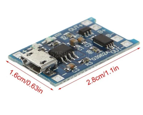 03962A 18650 Lityum Pil 3.7v Şarj Kartı 1A Koruma Mini USB Çıkış - 2