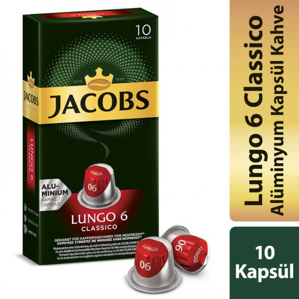 Jacobs Lungo 6 Classico Kapsül Kahve 10 Kapsül