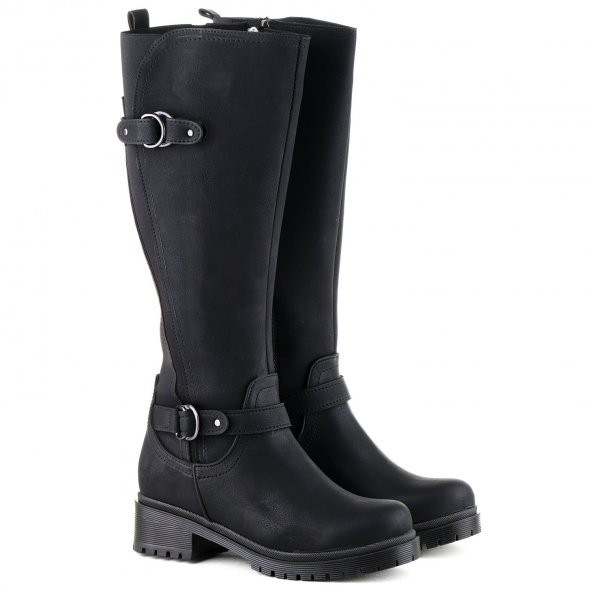 Vojo 3013 Sıcak Astarlı Kemer Detaylı Kadın Çizme