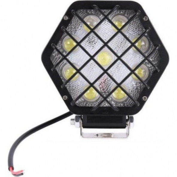 48W Altıgen Kafesli Siyah 16 LED Off Road Tekne Çalışma Lambası AA140 - 2