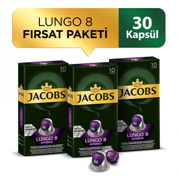 Jacobs Lungo Intenso 8 Kapsul Kahve 30 Kapsül