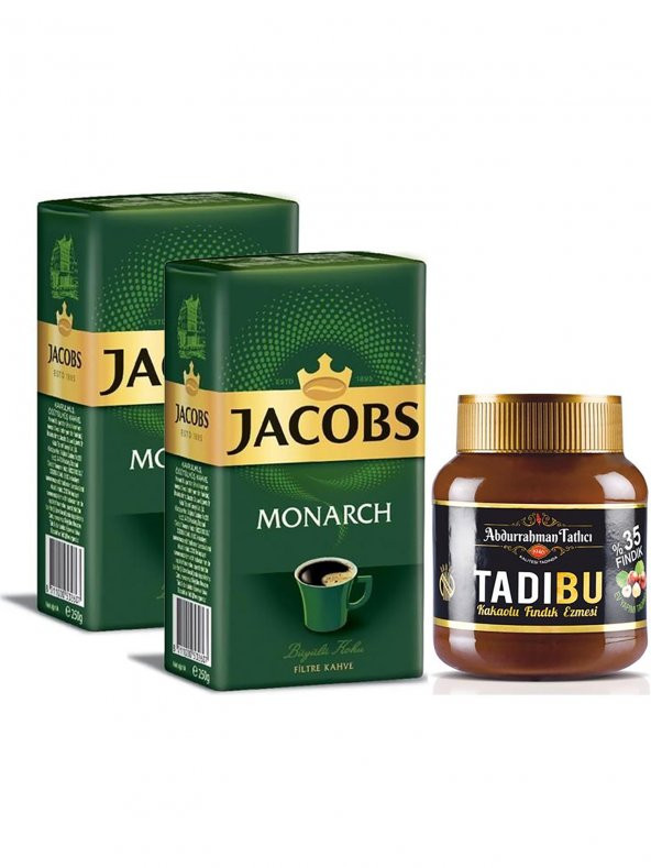 Jacobs Monarch Filtre Kahve 2 x 500 gr + Tadıbu Kakaolu Fındık Ezmesi 330 gr