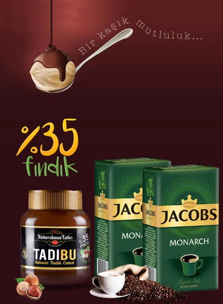 Jacobs Monarch Filtre Kahve 2 x 500 gr + Tadıbu Kakaolu Fındık Ezmesi 330 gr - 2