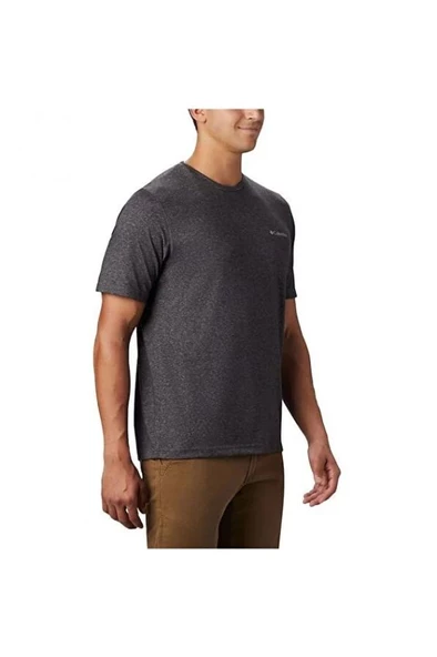 Columbia Csc M Basic Sm Logo Brushed Ss Tee Erkek Kısa Kollu Tişört Gri CS0282-012 - 3