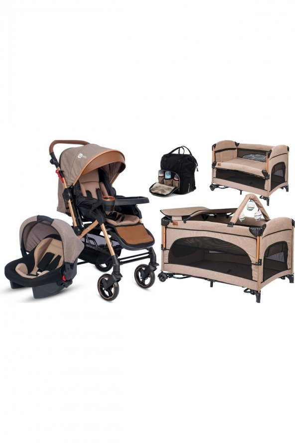 4 Baby Fırsat Seti Active Plus Travel Sistem Bebek Arabası Esse Oyun Parkı Beşik Çanta