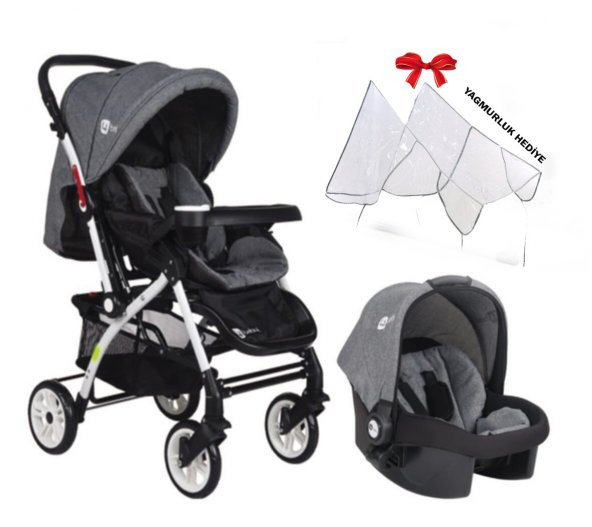 4 baby Ab - 320 travel Active Çift Yönlü Bebek Arabası puset + yagmurluk hediye