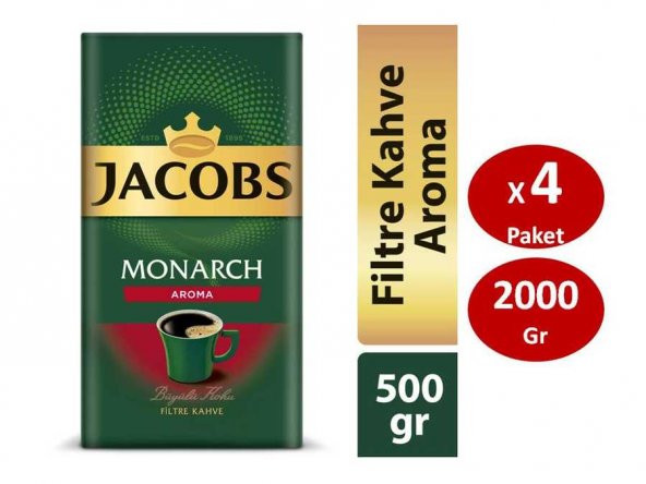 Jacobs Monarch Aromalı Filtre Kahve 500 gr x 4lü SET