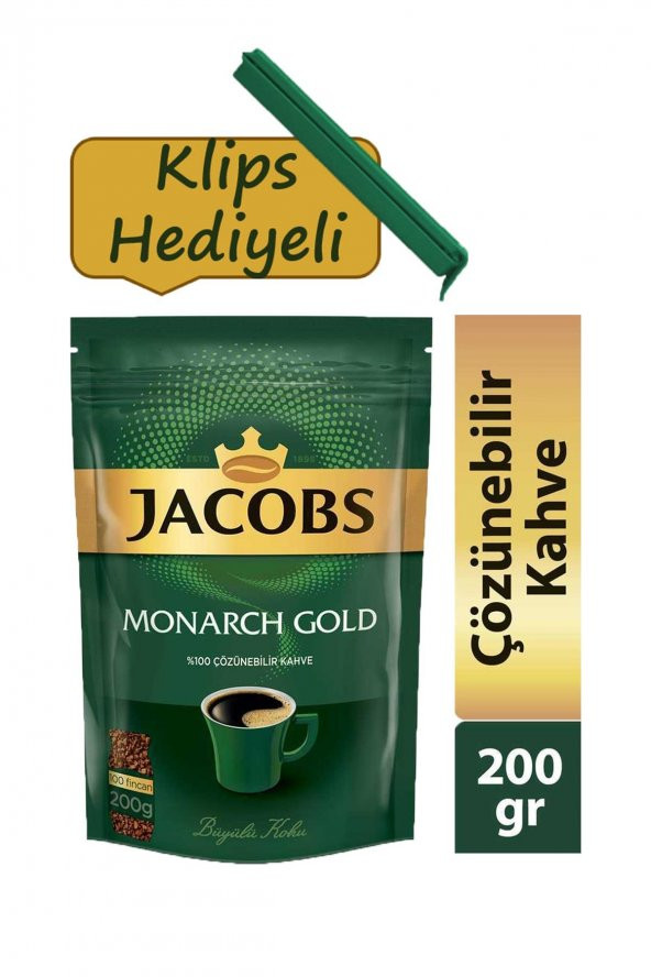 Jacobs Monarch Gold Kahve 200 gr + Klips Hediyeli