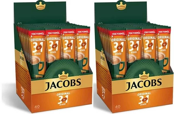 Jacobs 3ü1 Arada Kahve 80 adet (40x2 Paket)