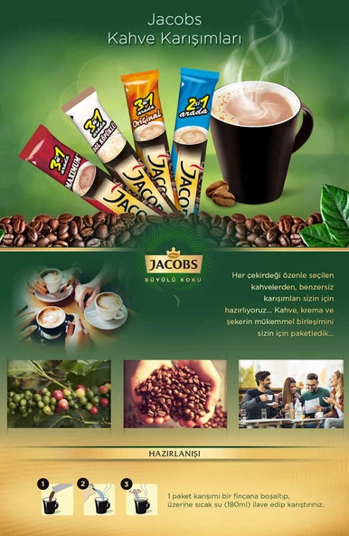 Jacobs 2si1 Arada Kahve Karışımı 40lı Paket x 5li SET - 2