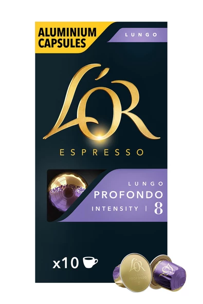 L'OR - Lungo Profondo - Intensity 8 - Nespresso Uyumlu 10 Adet Alüminyum Kapsül Kahve