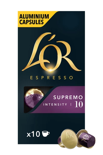 L'OR - Supremo - Intensity 10 - Nespresso Uyumlu 10 Adet Alüminyum Kapsül Kahve