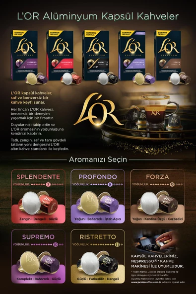L'OR - Supremo - Intensity 10 - Nespresso Uyumlu 10 Adet Alüminyum Kapsül Kahve - 2