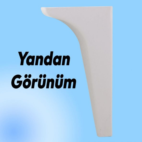Lüks Mobilya Kanepe Sehpa TV Ünitesi Koltuk Ayağı 19 cm Beyaz Baza Ayak - Resim 6