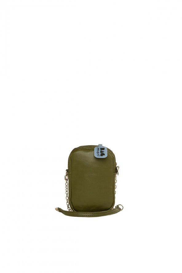 Bagmori Haki Büzgü Nakışlı Telefonluk Çantası - 3