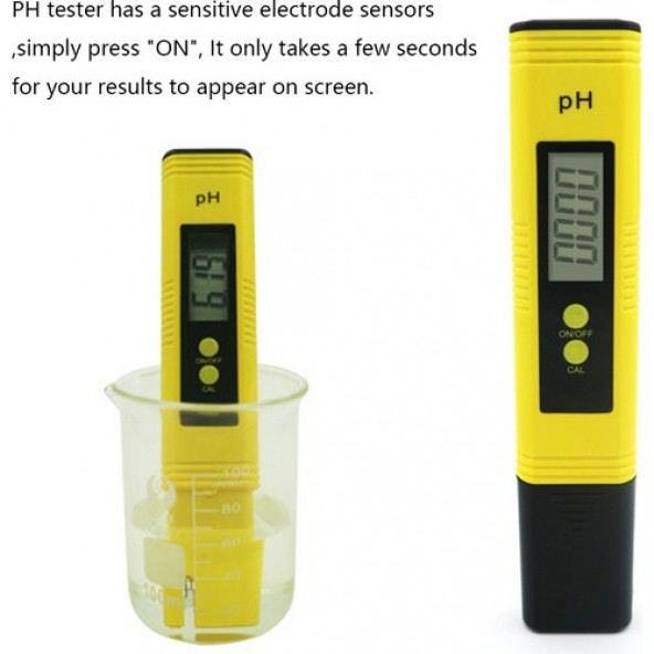 Ph Metre / 0.01 Hassasiyetinde Su Sıvı Akvaryum Ph Ölçer Pil '' Kap '' 2 Adet Çözelti A46 - 4
