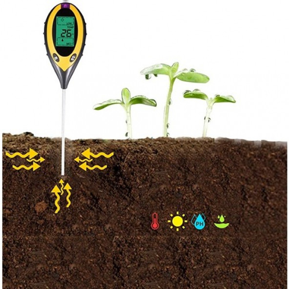 4'lü Toprak Ph Ölçer Sıcaklık Nem Ölçer Test Aleti  A48 - Resim 2