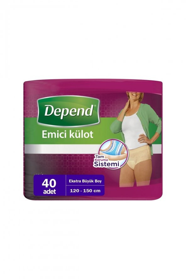 Depend Emici Külot Xl (exstra Büyük Boy) 120 - 150 Cm 40 Adet