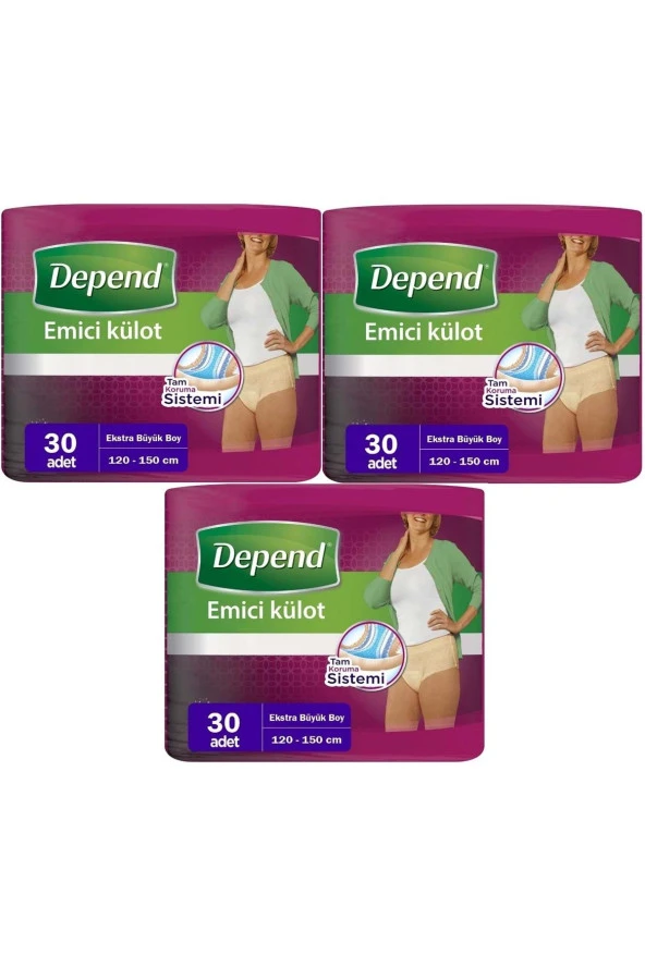 Depend Emici Külot Hasta Bezi Xl - Extra Büyük Kadın 90 Adet (3pk*30)