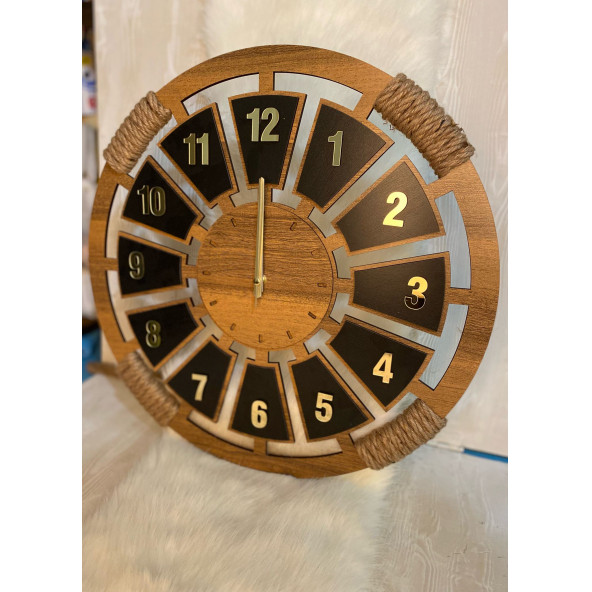 Lavinta54 Kişiye Özel Ahşap Duvar Saati 50 cm