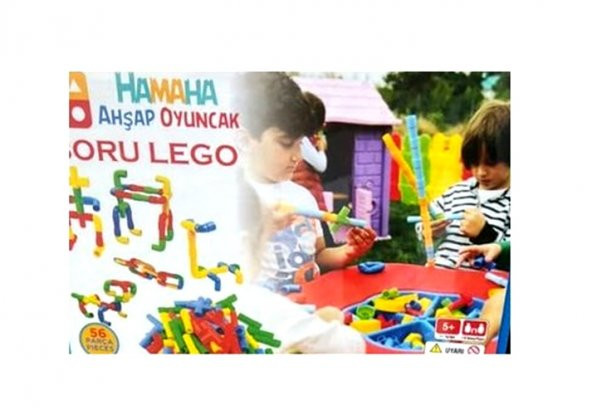 Hamaha Boru Lego Ahşap 56 Parça