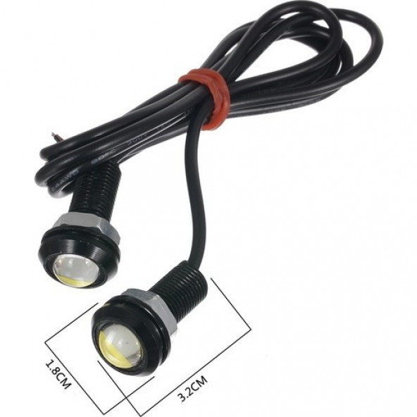 2 Adet Vidalı MAVİ Kartal Gözü Eagle Eye Gündüz Ledi Ayna Altı Ledi E07 - 2