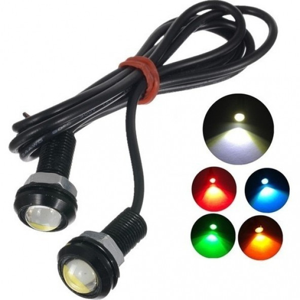 2 Adet Vidalı MAVİ Kartal Gözü Eagle Eye Gündüz Ledi Ayna Altı Ledi E07 - 3