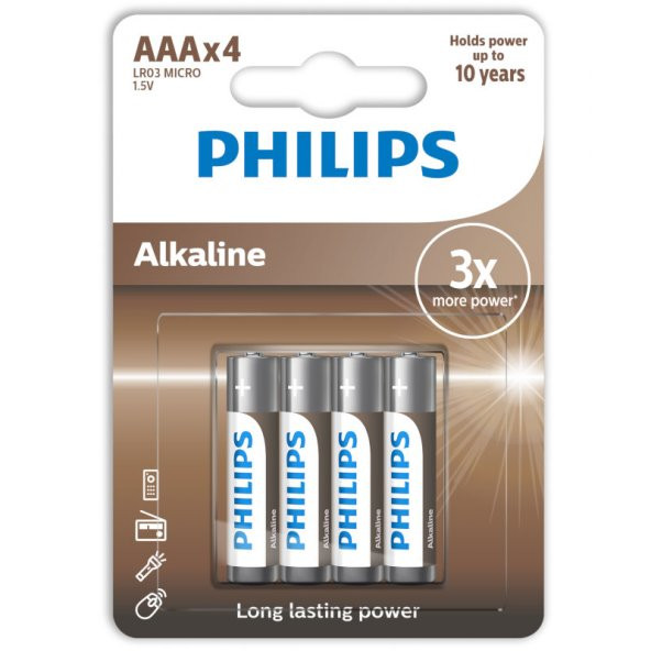 Philips İnce Kalem Pil AAA 4Lü