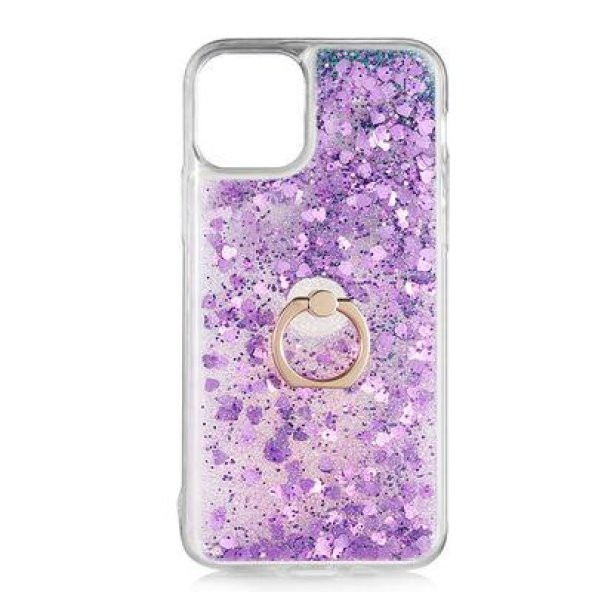 Apple iPhone 11 Pro Kılıf Sulu Simli Akışkan Silikon - 1
